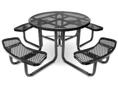 Metal Picnic Table - 46&quot; Round, Black