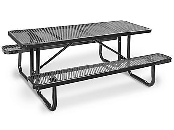 Metal Picnic Table - 6' Rectangle, Black H-10002BL