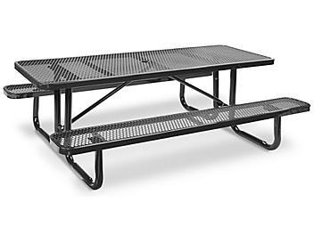 Metal Picnic Table - 8' Rectangle, Black H-10003BL