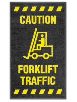 Safety Message Mat - 3 x 5', "Caution Forklift Traffic" H-10005