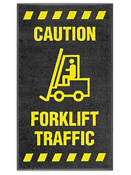Safety Message Mat - 3 x 5', "Caution Forklift Traffic" H-10005