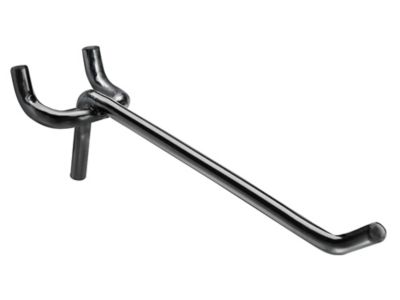 Straight Hooks for Pegboard - 6", Black H-10015