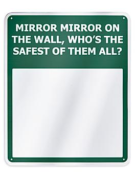 Safety Message Mirror - 19 x 16" H-10020