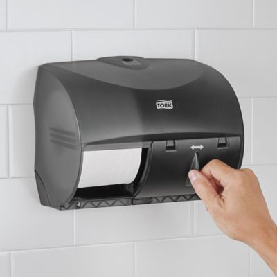 Double Roll Toilet Tissue Dispenser - Stainless Steel - ULINE - H-2546