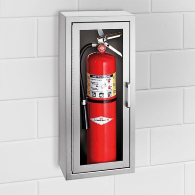 Stainless Steel Fire Extinguisher Cabinet - Surface Mount, 10 lb H