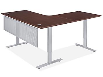 Downtown Adjustable Height L-Desk - 72 x 72 x 30", Espresso H-10089ESP