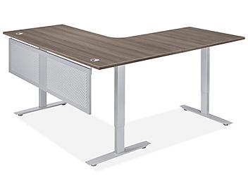 Downtown Adjustable Height L-Desk - 72 x 72 x 30", Gray H-10089GR