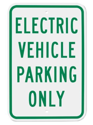 Electric Vehicle Parking Only Sign - 12 x 18 H-10119 - Uline