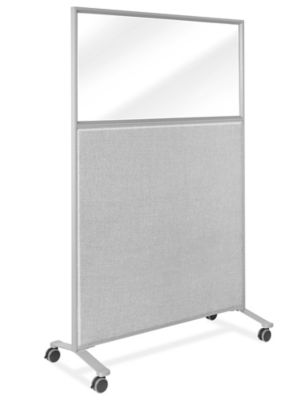 Uline Mobile Fabric Partition with Window - 48 x 76" H-10140