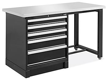 Modular Drawer Workbench - 60 x 30", Stainless Steel Top H-10195-SS