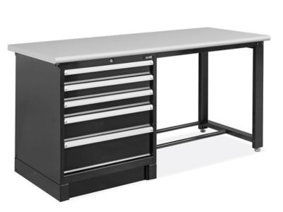 Modular Drawer 1-Pedestal Workbench - 72 x 30", Laminate Top H-10196-LAM