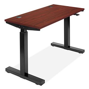 Pneumatic Adjustable Height Desk - 48 x 24", Mahogany H-10242MAH