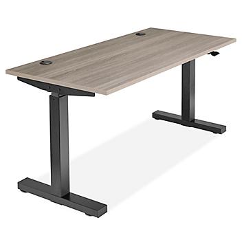 Pneumatic Adjustable Height Desk - 60 x 30", Gray H-10243GR