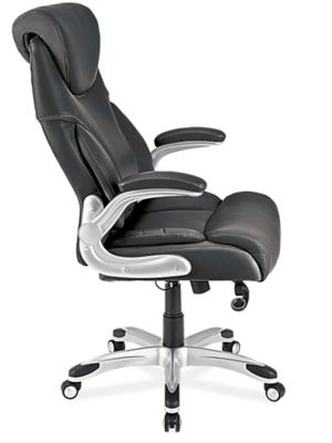 Deluxe Leather Chair - Black H-10249BL - Uline