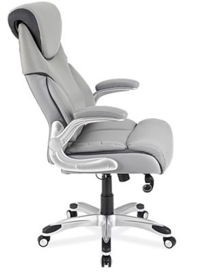 Deluxe Leather Chair - Gray H-10249GR - ULINE