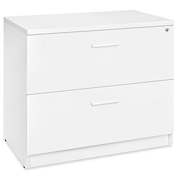 Designer Lateral File Cabinet - 2-Drawer, White H-10252W