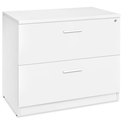 Designer Lateral File Cabinet - 2-Drawer, White