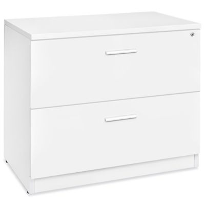 Designer Lateral File Cabinet - 2-Drawer, White