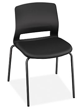 Padded Stack Chair - Black/Black H-10259BL/BL