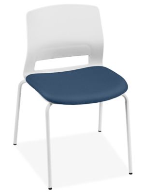 Padded Stack Chair - White/Blue H-10259W/BLU