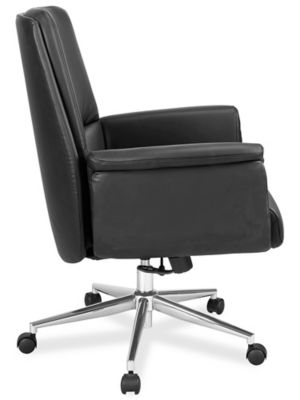 Leather Bucket Chair - Black H-10267BL - ULINE