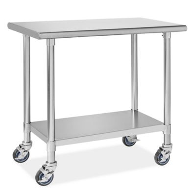 Standard Mobile Stainless Steel Worktable - 36 x 24