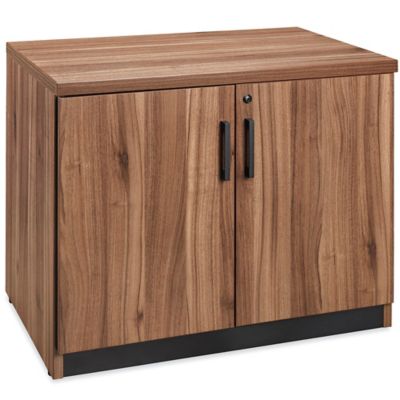 Classic Storage Cabinet - 2-Shelf, Mahogany - ULINE - H-6859MAH