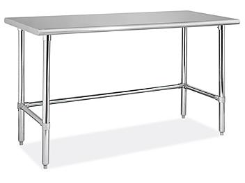 Standard Stainless Steel Worktable without Bottom Shelf - 60 x 24" H-10347