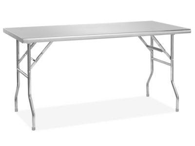 Stainless Steel Table, 60 x 24 Inches Folding Heavy Duty Table for