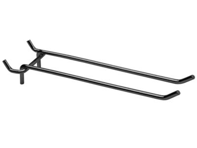 Double Straight Hooks for Pegboard - 8", Black H-10369