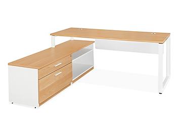 Designer Storage L-Desk - 72 x 72", Maple H-10371MAP