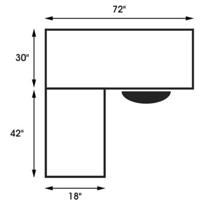 Designer Storage L-Desk - 72 x 72