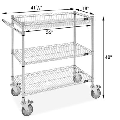 Wire Basket Cart - 36 x 18 x 40 H-10385 - Uline