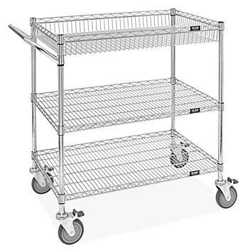 Wire Basket Cart - 36 x 24 x 40" H-10386