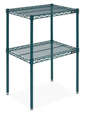 Two-Shelf Epoxy Wire Shelving Unit - 24 x 18 x 34", Green H-10438G