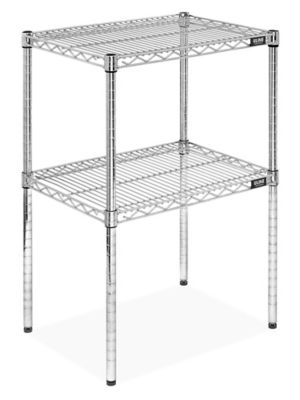 Two-Shelf Epoxy Wire Shelving Unit - 24 x 18 x 34", Zinc H-10438Z