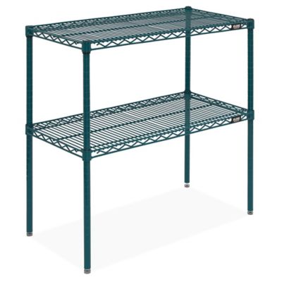 Two-Shelf Epoxy Wire Shelving Unit - 36 x 18 x 34"