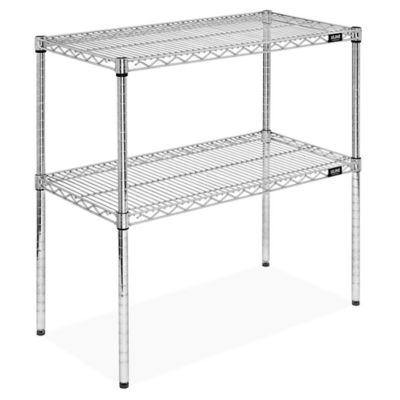 Two-Shelf Epoxy Wire Shelving Unit - 36 x 18 x 34", Zinc H-10439Z