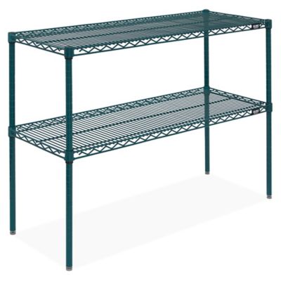 Two Shelf Epoxy Wire Shelving Unit 48 x 18 x 34