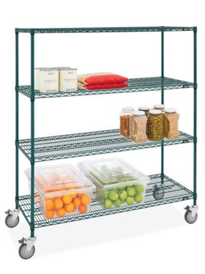 Epoxy Mobile Shelving - 60 x 24 x 69", Green H-10442G