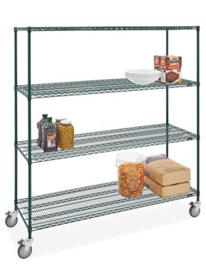 Epoxy Mobile Shelving - 72 x 24 x 78", Green H-10446G