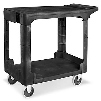 Rubbermaid® Classic Flat Shelf Utility Cart - 38 x 19 x 33", Black H-1044BL