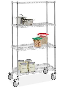Stainless Steel Mobile Shelving - 36 x 18 x 69" H-10453