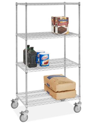 Stainless Steel Mobile Shelving - 36 x 24 x 69" H-10454