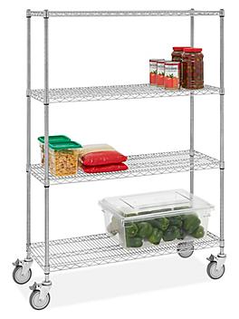 Stainless Steel Mobile Shelving - 48 x 18 x 69" H-10455
