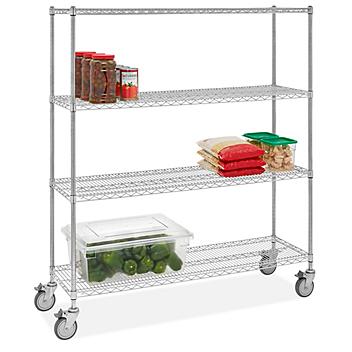 Stainless Steel Mobile Shelving - 60 x 18 x 69" H-10456