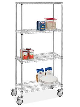 Stainless Steel Mobile Shelving - 36 x 18 x 78" H-10457