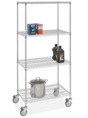 Stainless Steel Mobile Shelving - 36 x 24 x 78