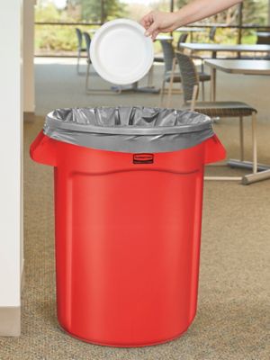 Rubbermaid Commercial Brute Round Container, 32 Gallon, Red