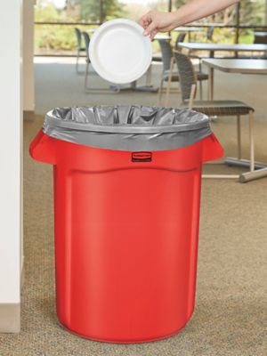 Rubbermaid® Brute® Trash Can - 32 Gallon, Red H-1045R - ULINE